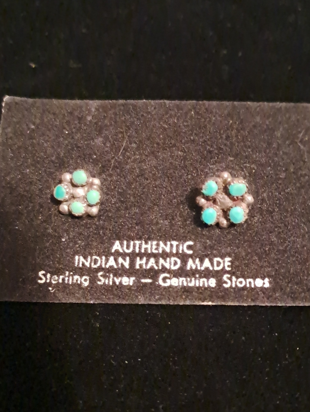 Vintage Hopi Earrings, Handmade,  1970s